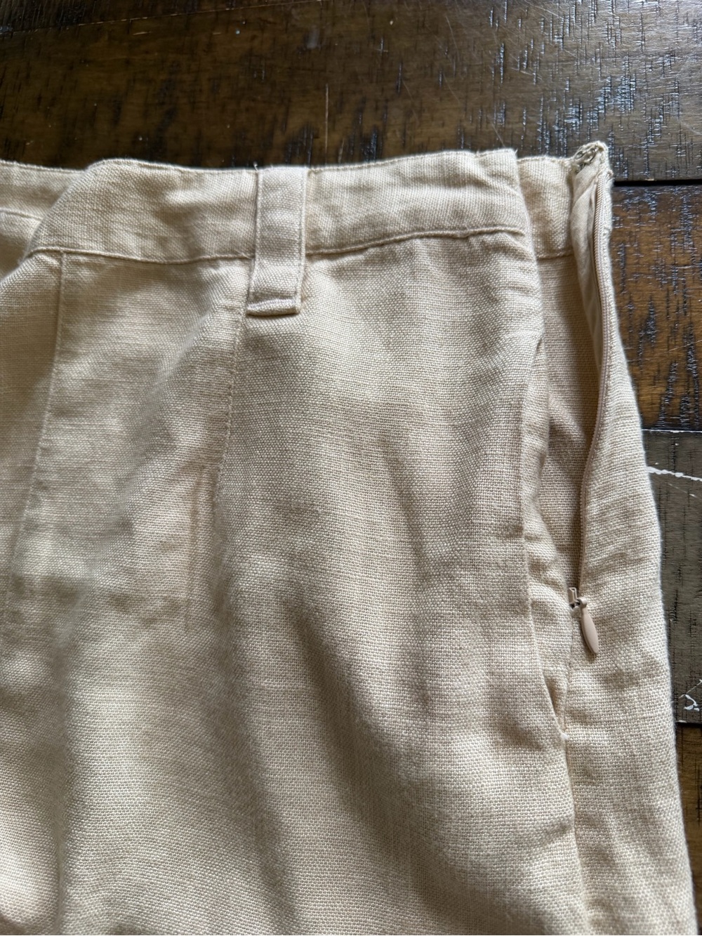 Free People Oatmeal Linen Blend Mini Skirt Size 2 Neutral Boho NWT - Picture 8 of 10